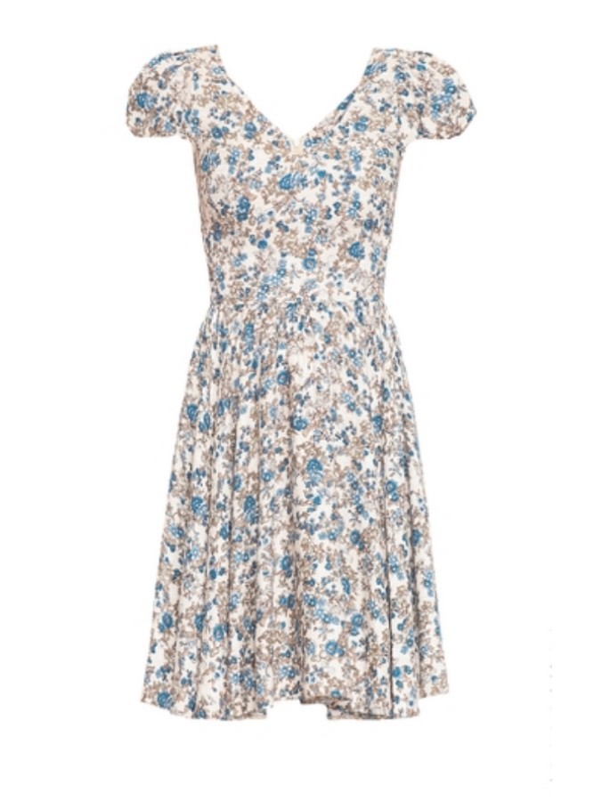 Платье с юбкой солнце и облегающим лифом  LUCY SANECHKA_138 цветочный принт 