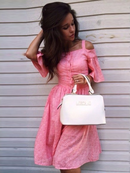 Платья с юбкой-солнце миди MiraSezar Wind розовое 