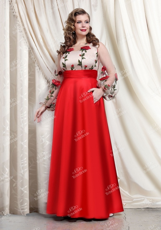 Длинное платье с рукавом  TB029B - Длинное платье с рукавом  TB029B