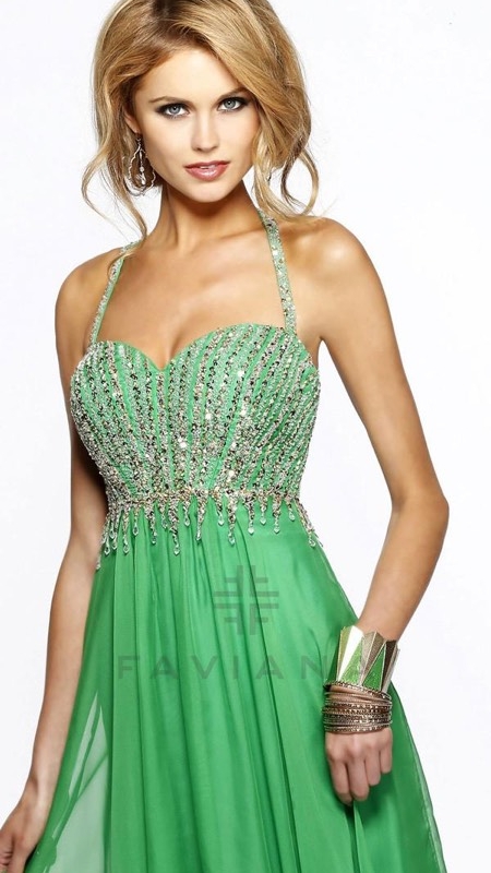 Платье со стразами в пол, style 7322 зеленое - Платье со стразами в пол, style 7322 зеленое