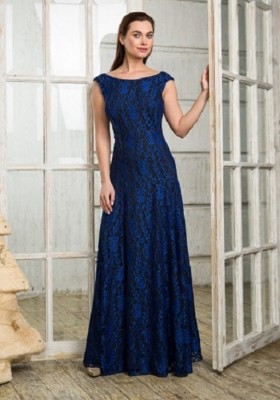 Кружевное платье  с открытой спиной LUCY NIKOLE_153 синее