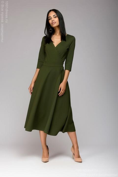 Платье цвета олива