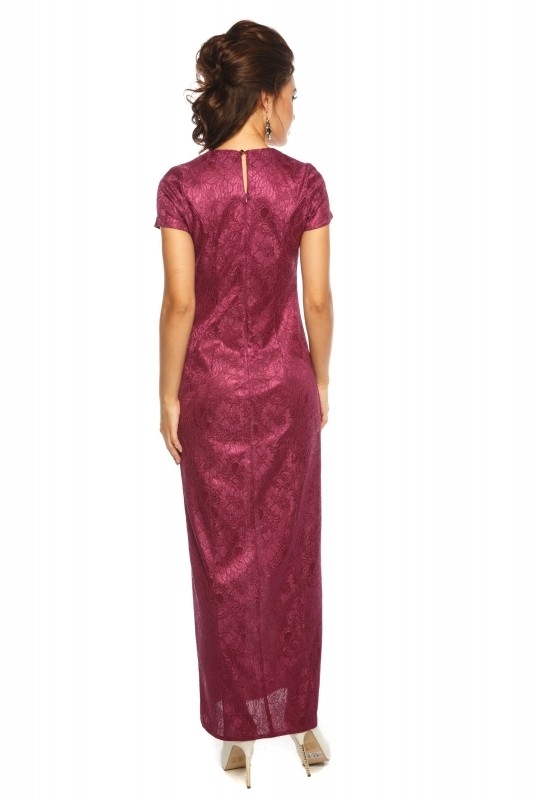 Длинное платье с разрезом   Leleya Аурания вишневое - Длинное платье с разрезом   Leleya Аурания вишневое