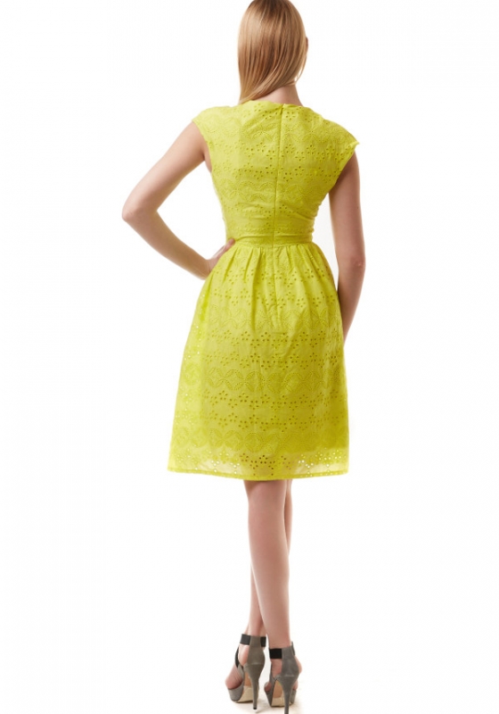 Платье без рукавов с юбкой солнце  dress 601 жёлтое  - Платье без рукавов с юбкой солнце  dress 601 жёлтое 