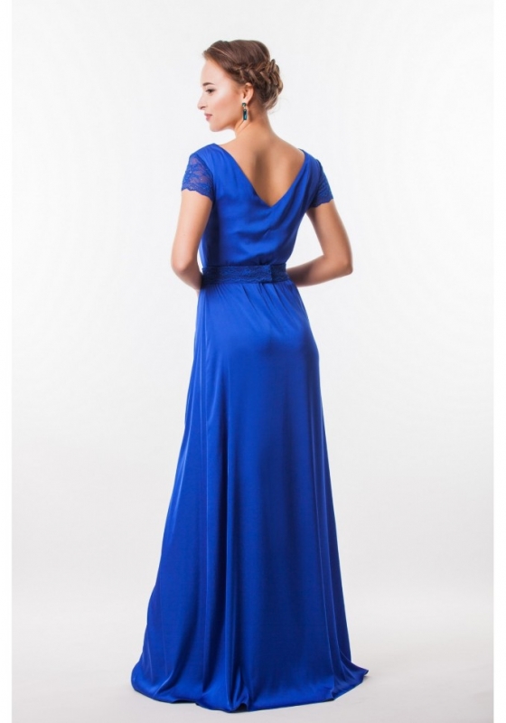 Прозрачное платье с разрезом  Seam 4660 голубое - Прозрачное платье с разрезом  Seam 4660 голубое