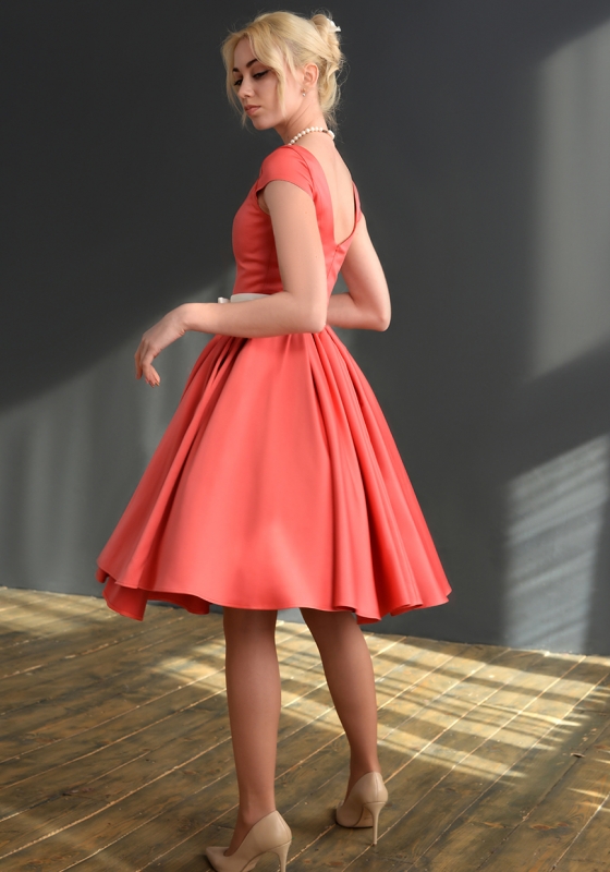 Коктейльное платье, Кейт 3 коралл - Коктейльное платье, Кейт 3 коралл