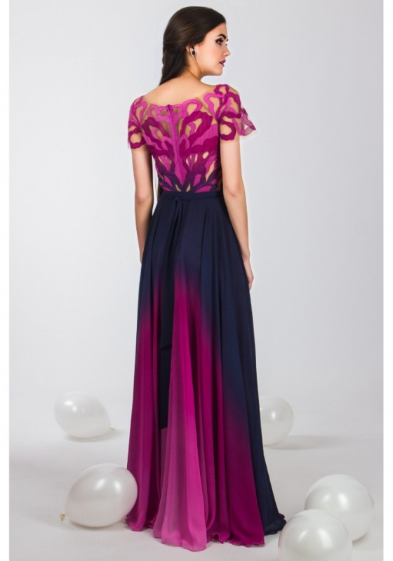 Длинное вечернее платье в пол  Seam 4690 фиолетовое  - Длинное вечернее платье в пол  Seam 4690 фиолетовое 