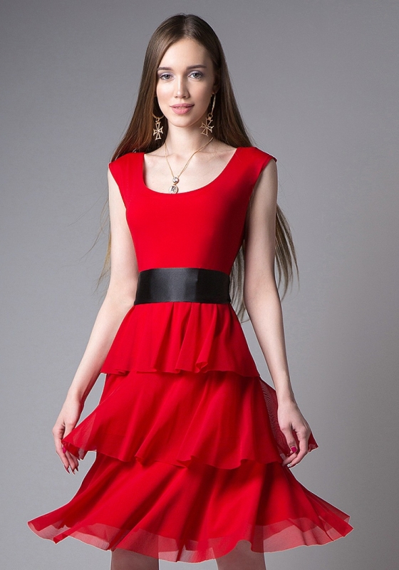 Платье SQ 1074/3 красное - Платье SQ 1074/3 красное