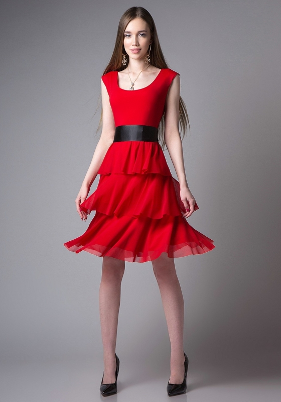 Платье SQ 1074/3 красное - Платье SQ 1074/3 красное