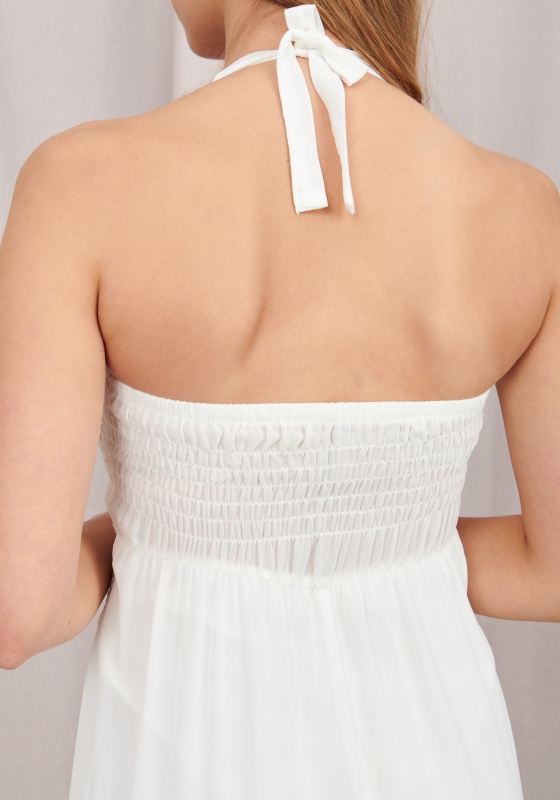 Легкое белое платье макси (Белый, молочный)  - Легкое белое платье макси (Белый, молочный) 